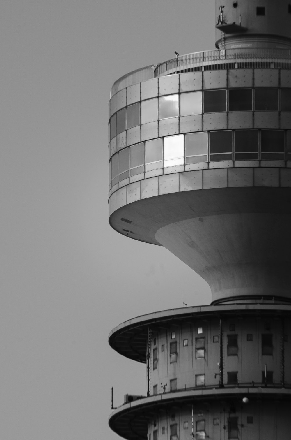 grayscale photo of concrete building