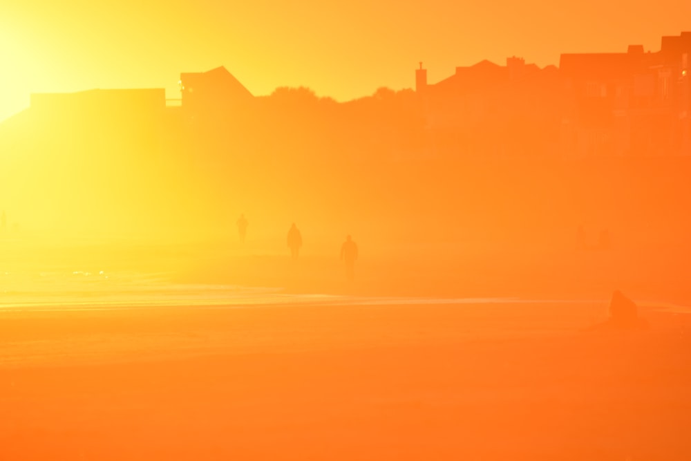 silhouette of building during sunset