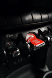 black car stereo turned on in close up photography