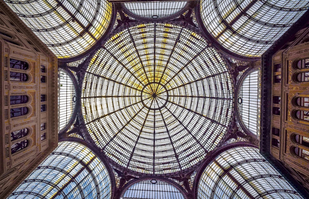 white and black dome ceiling