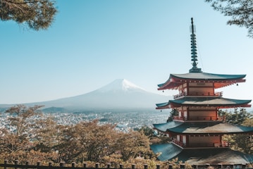 brown and white temple near body of water during daytime