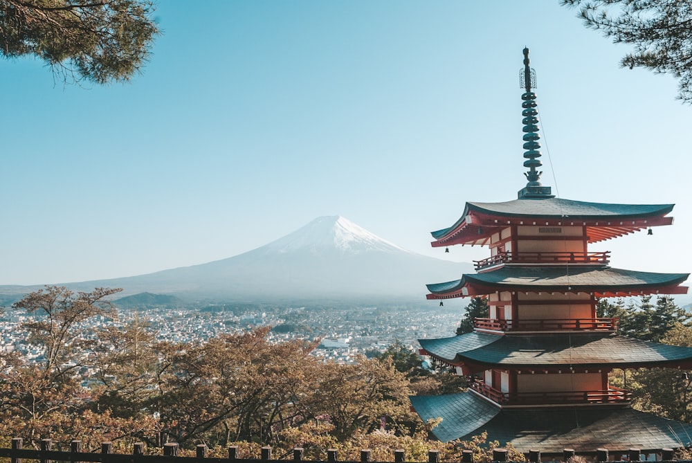 brown and white temple near body of water during daytime