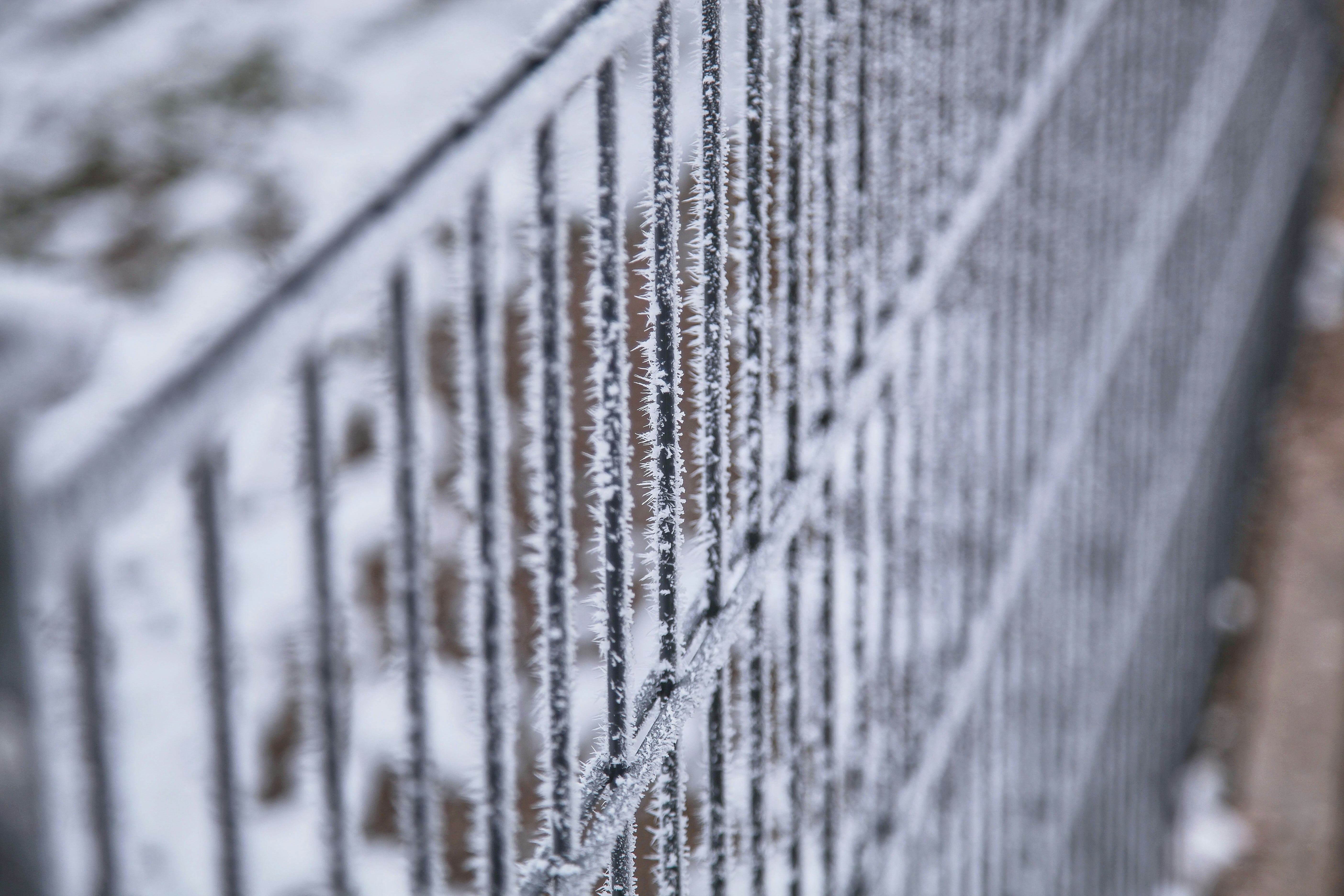 white and gray metal fence