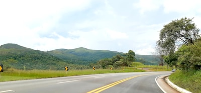 A scenic road winding through the picturesque countryside.