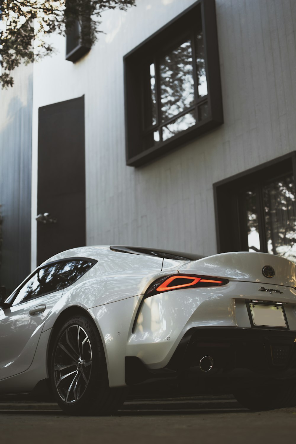 white and red ferrari sports car