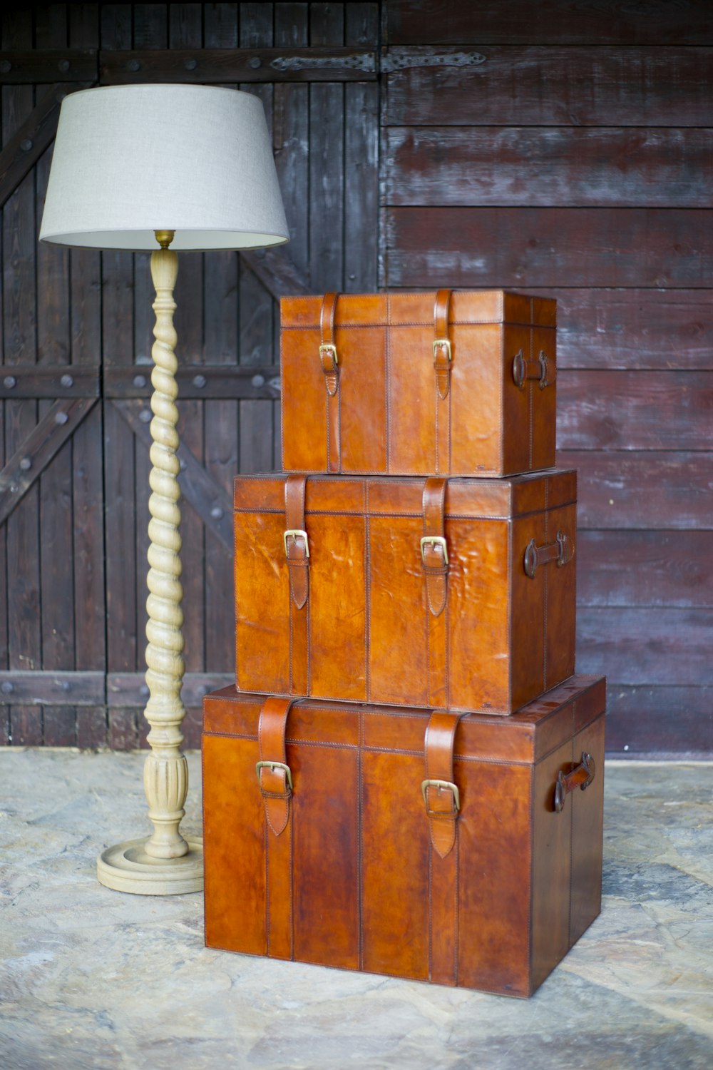 brown wooden 3 layer drawer