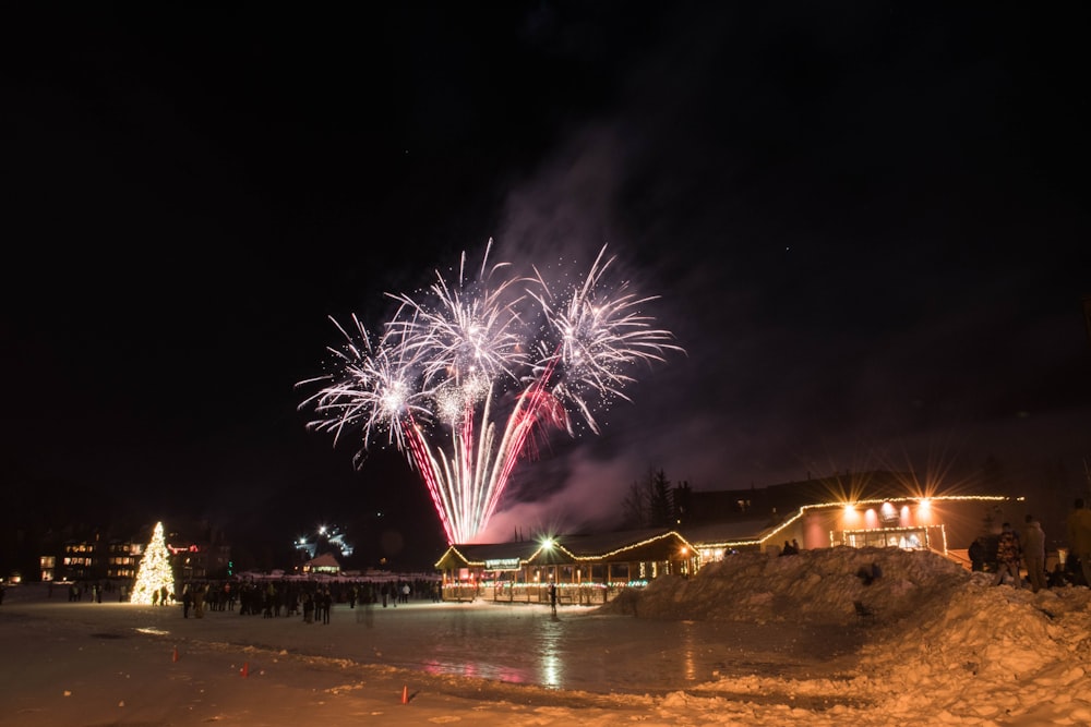 fireworks display during night time