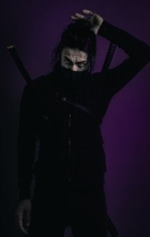 A skilled practitioner demonstrating ninjutsu techniques.