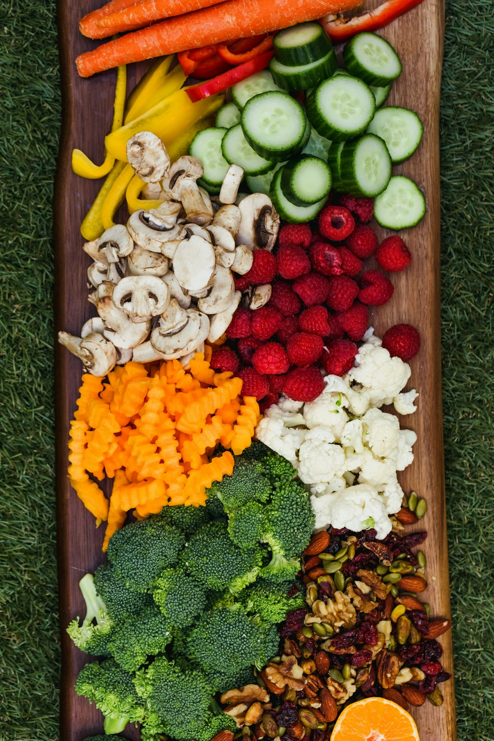 variety of fruits on brown wooden tray