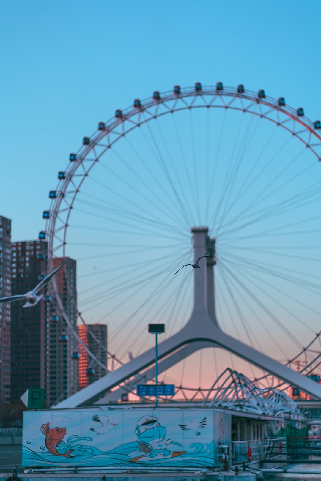 white ferris wheel under blue sky during daytime