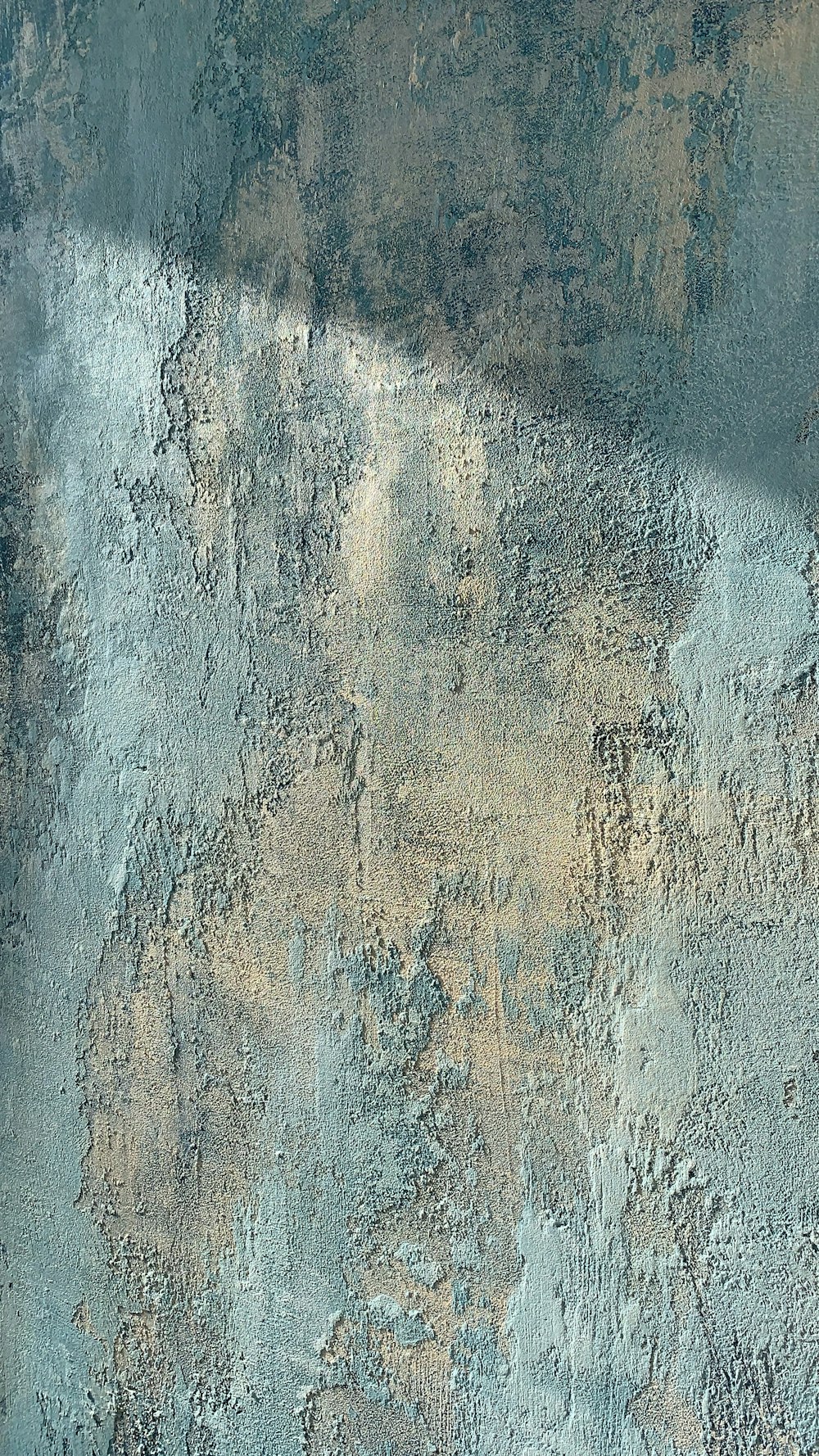 peinture abstraite bleu, blanc et marron