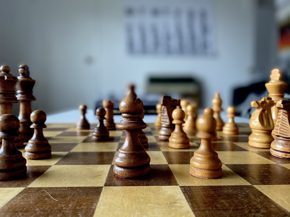 chess pieces on chess board