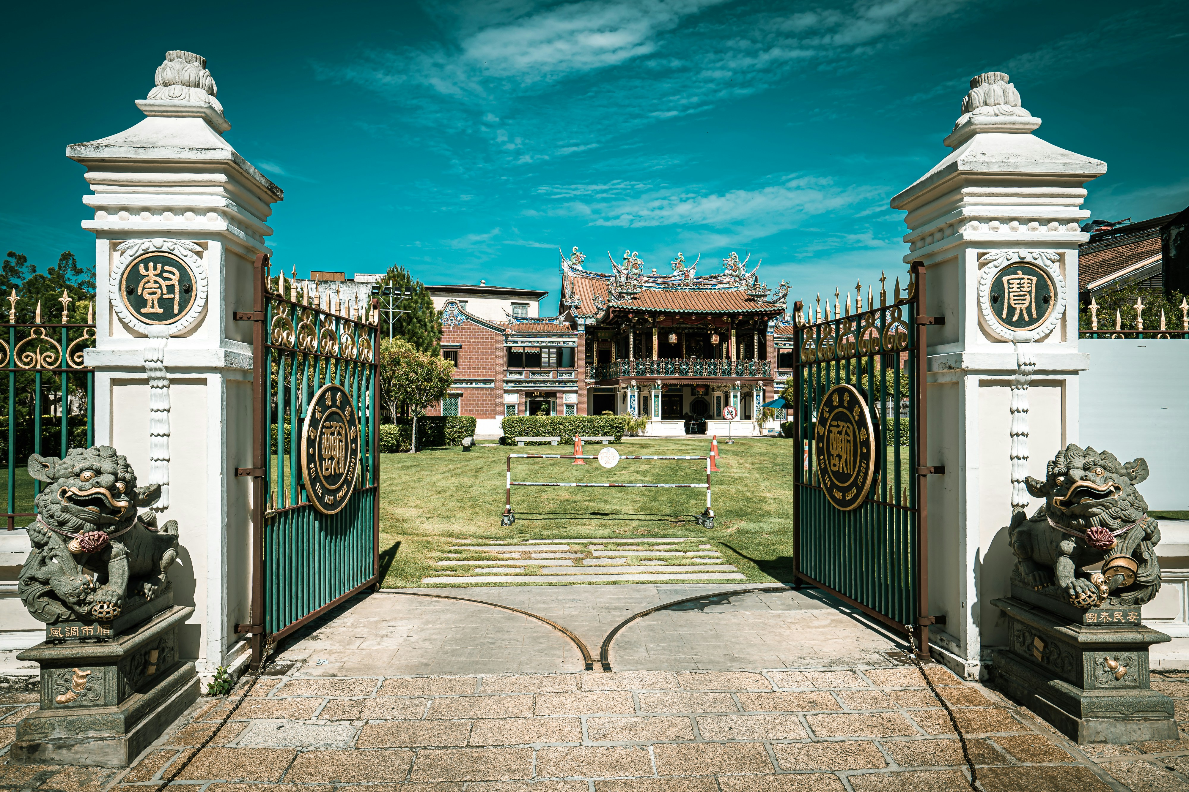 White and brown concrete building entrance