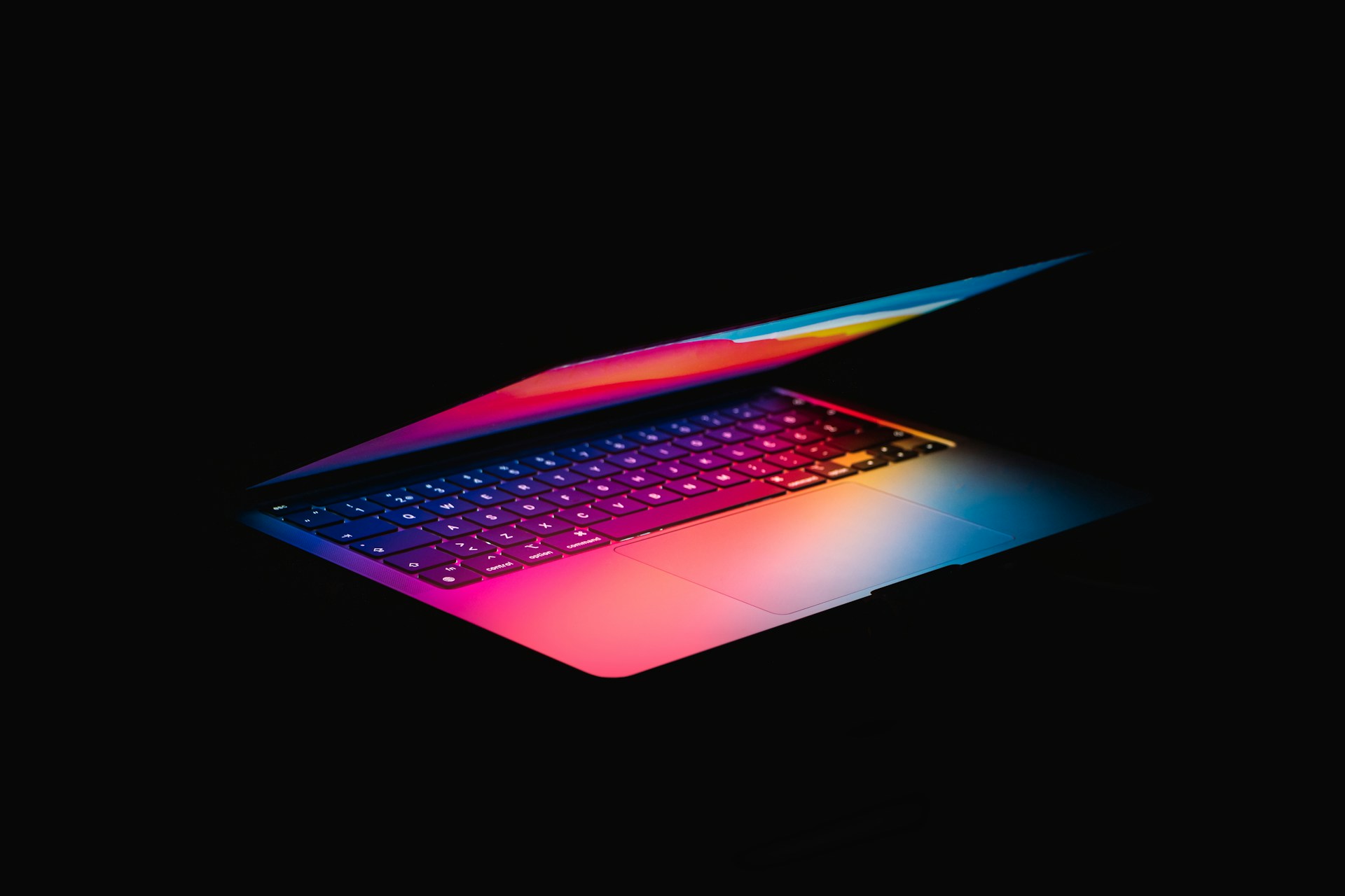 black and purple laptop computer