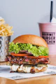 burger with lettuce and tomato