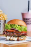 burger with lettuce and tomato