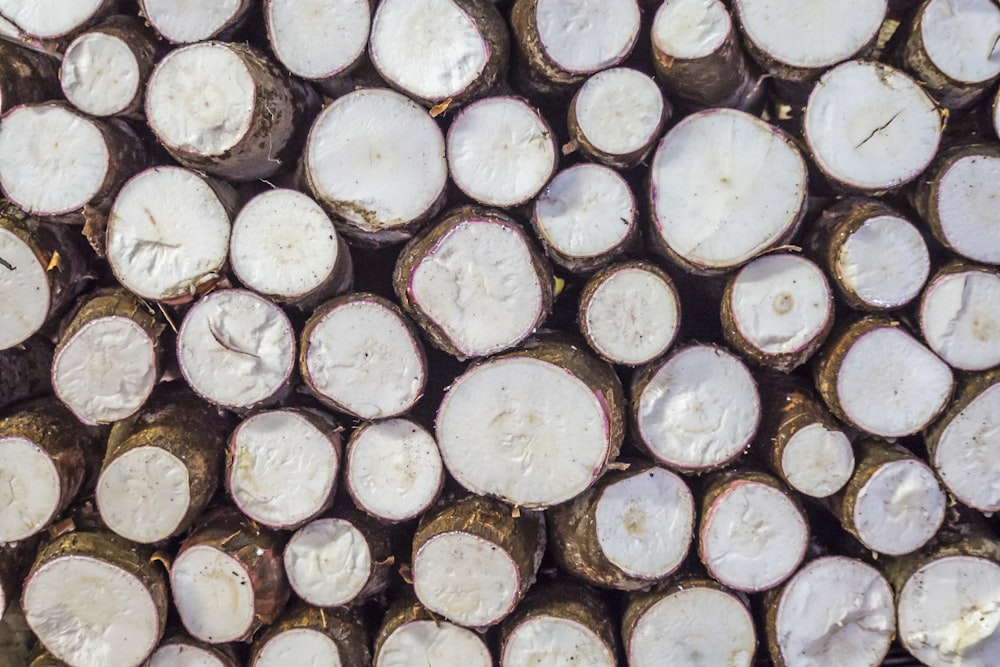 brown and black wood logs