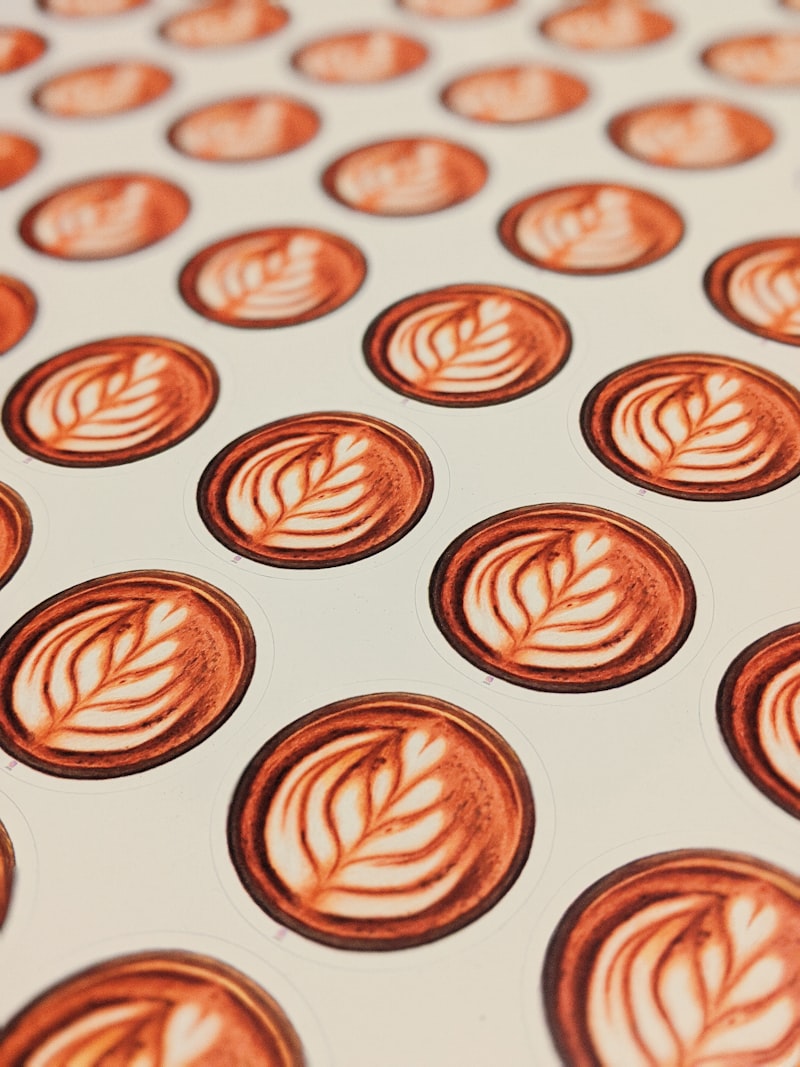 Custom die-cut circular stickers on a sheet