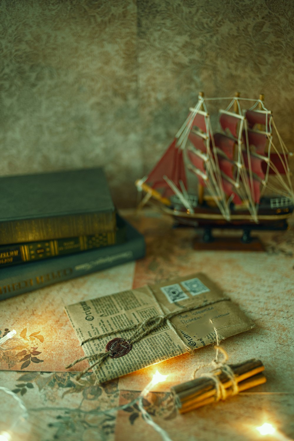 brown and red book on brown wooden table