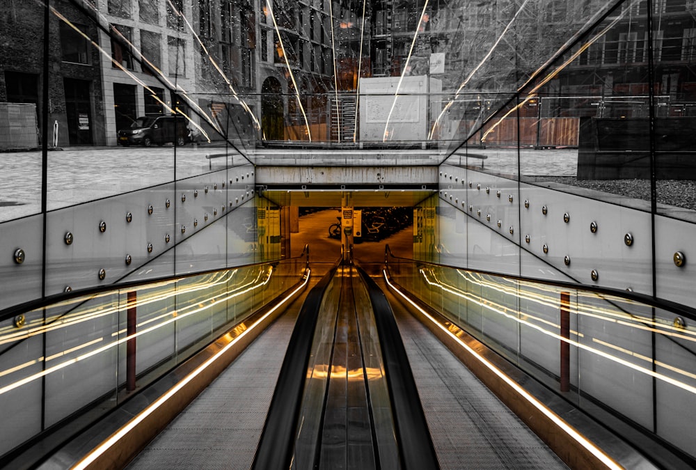 train station with white and brown train