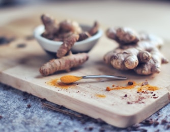 brown and white food on white ceramic plate