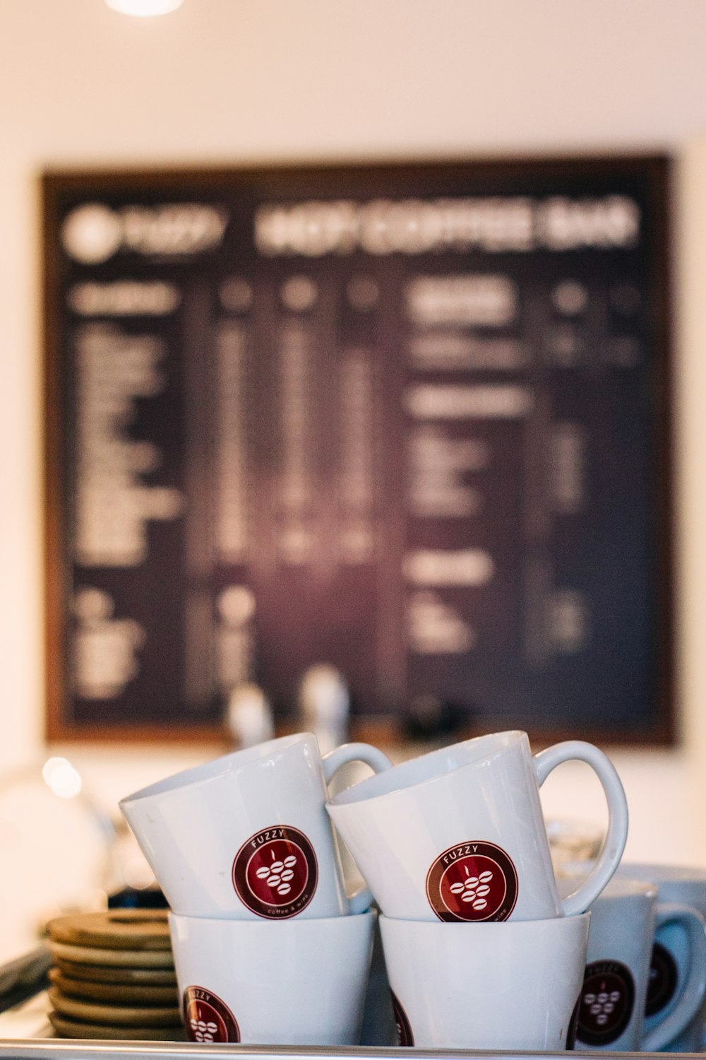 white ceramic mug on table