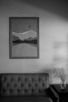 black and white abstract painting