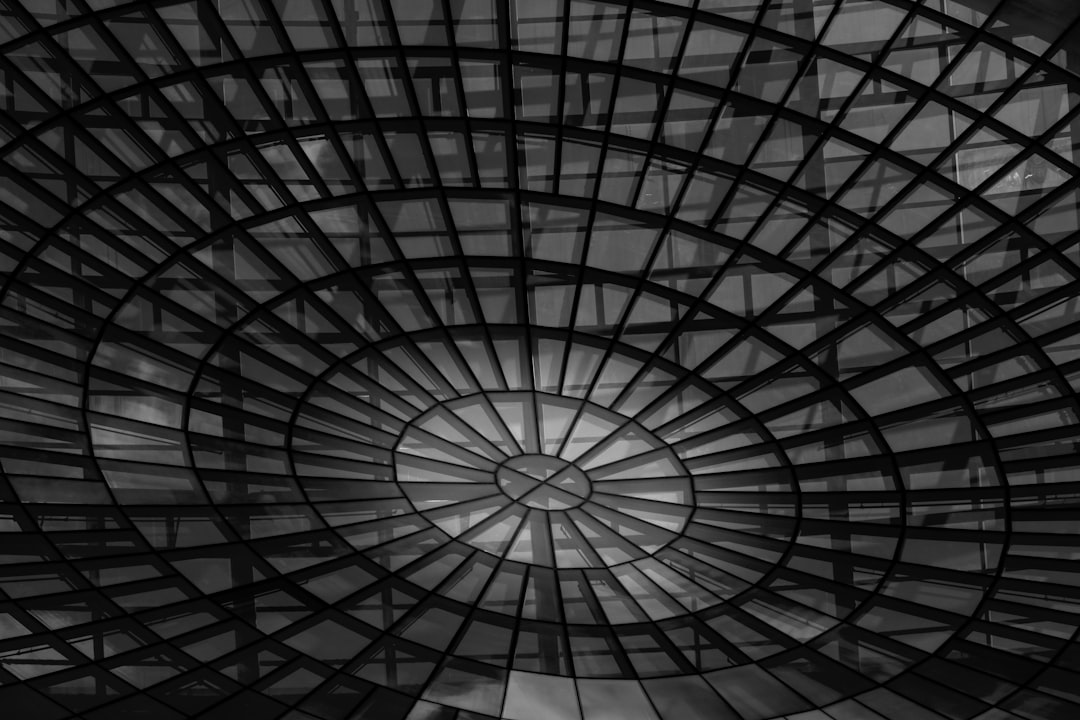 black and white round ceiling