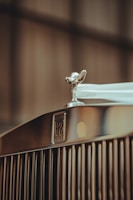 a close up of the hood ornament on a car