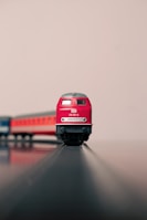 red and black train toy