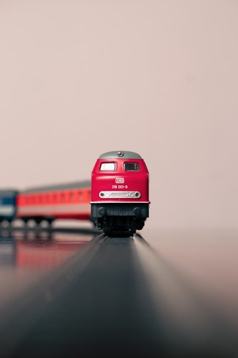 red and black train toy