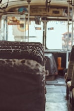 black and gray bus seat