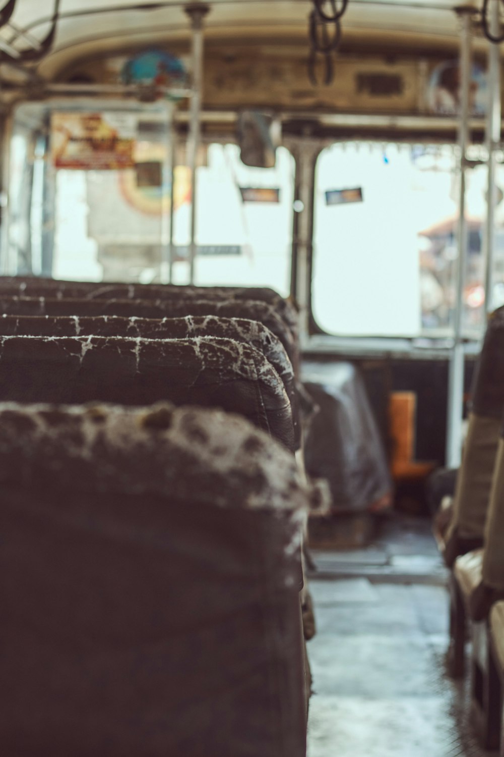 black and gray bus seat