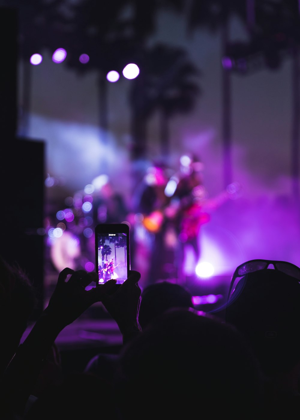 people watching concert during night time