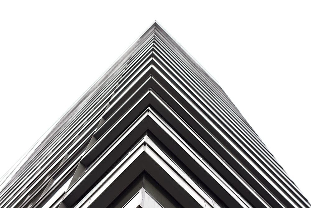 black and white concrete building