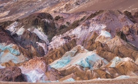 Death Valley, CA - minerals & metals make the rocks orange, red, yellow & green colors