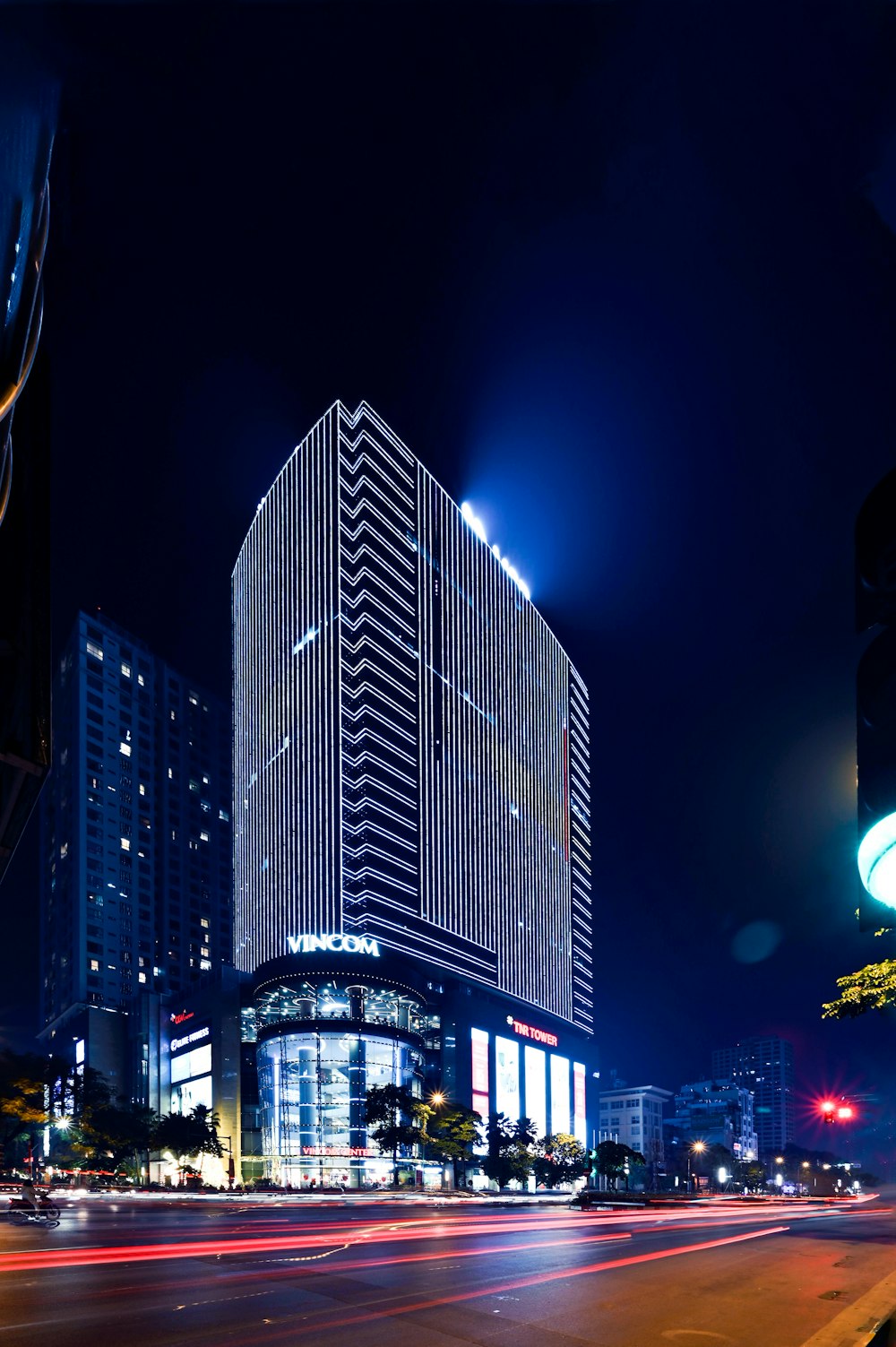 gray concrete building during nighttime