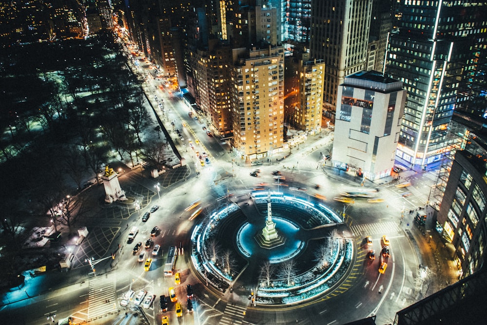 time lapse photography of city during night time