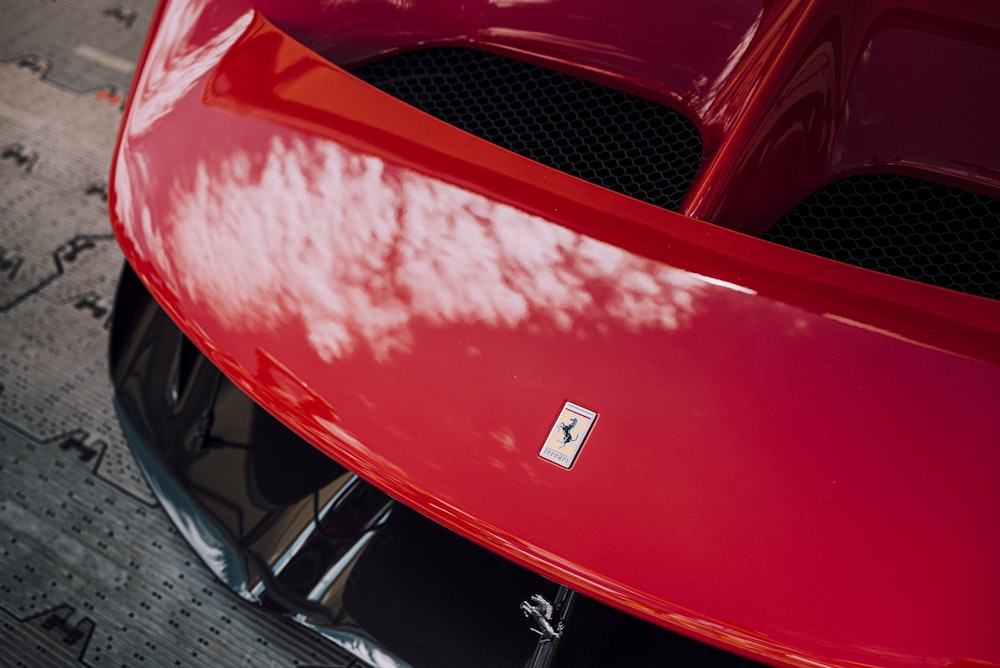 red and silver car engine