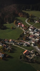 aerial view of houses and trees during daytime