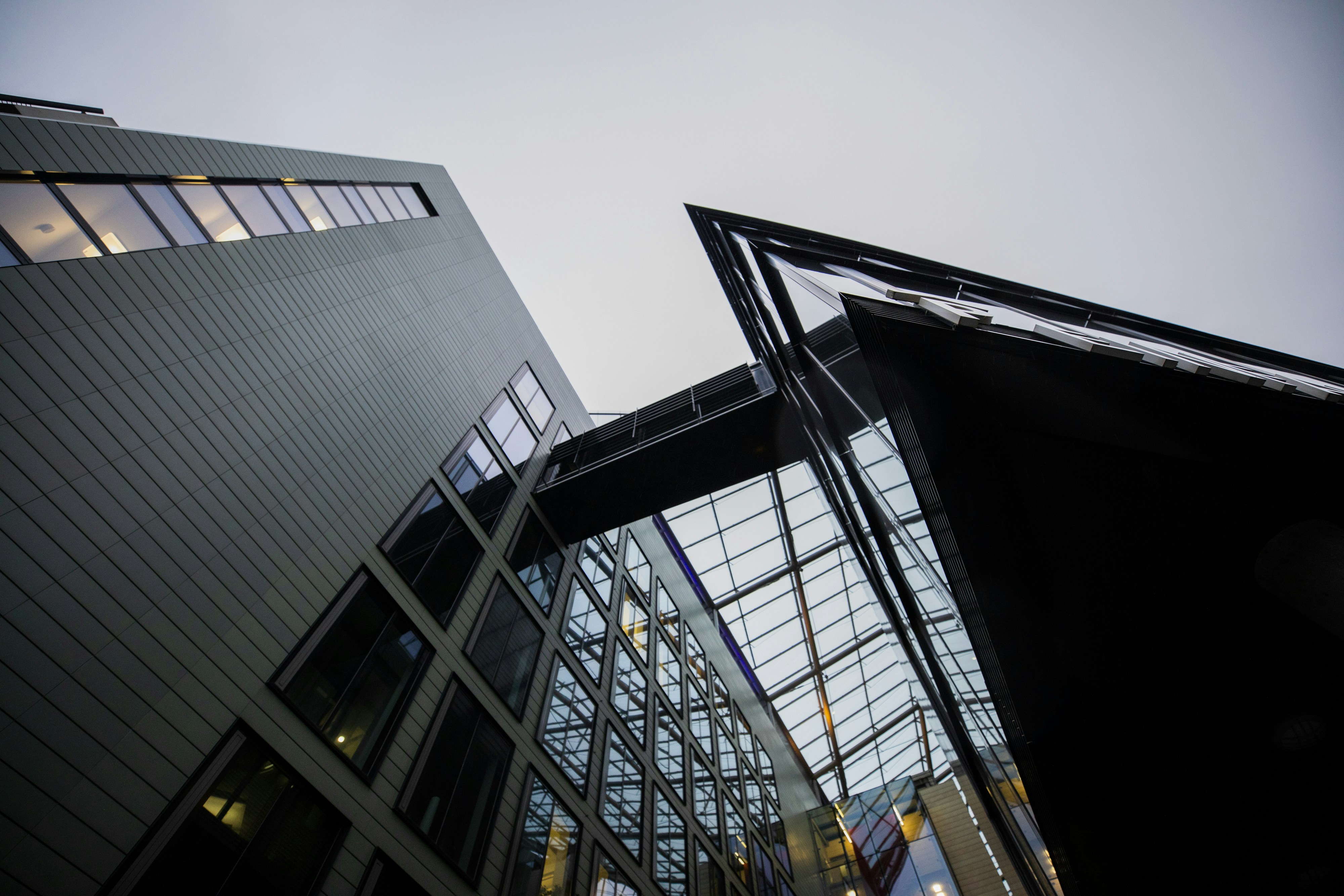 black metal frame near gray concrete building during daytime, Finance and banking district Frankfurt