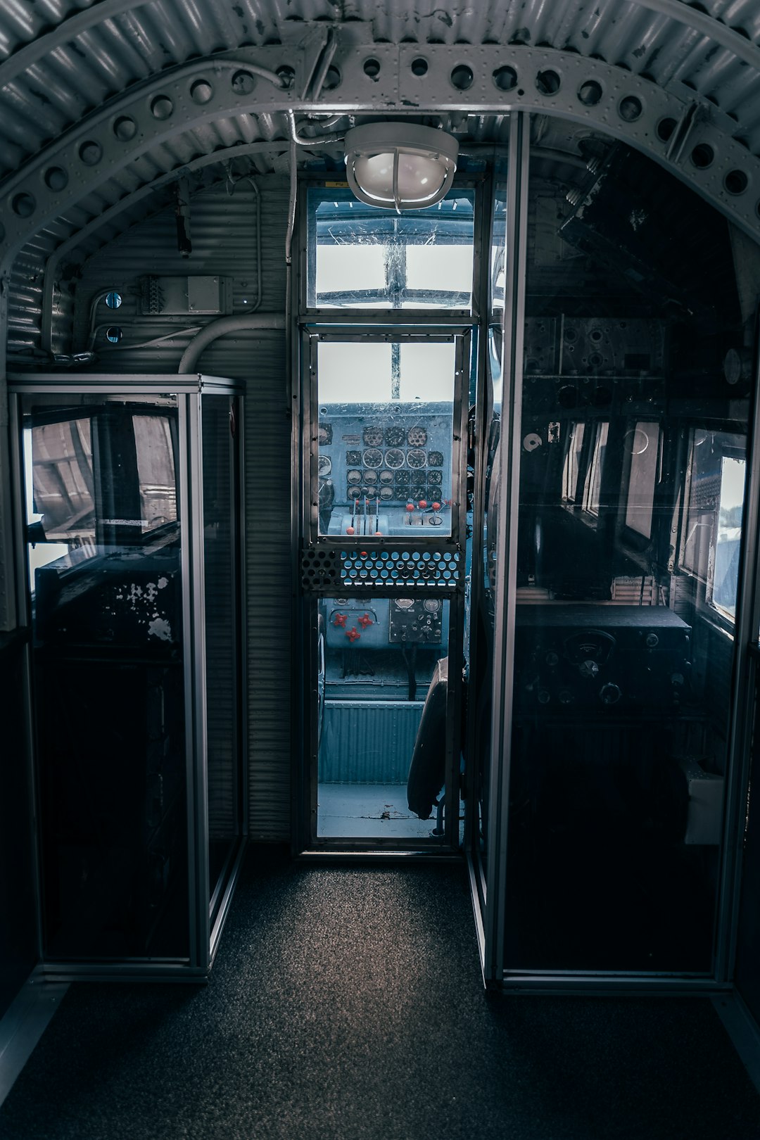 black and blue train interior