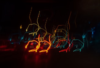 red and blue light streaks