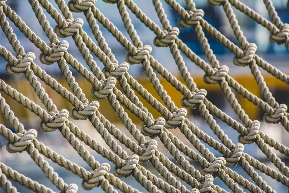 brown rope on black background