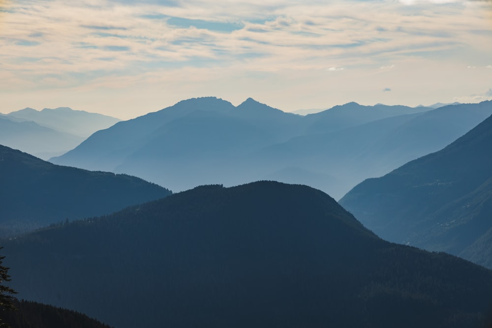 silhouette of mountains during daytime