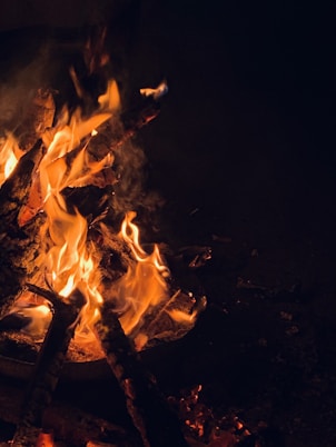 fire in the fire during night time