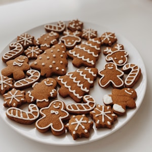 brown cookies on white ceramic plate