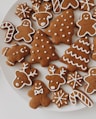 brown cookies on white ceramic plate