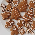 brown cookies on white ceramic plate