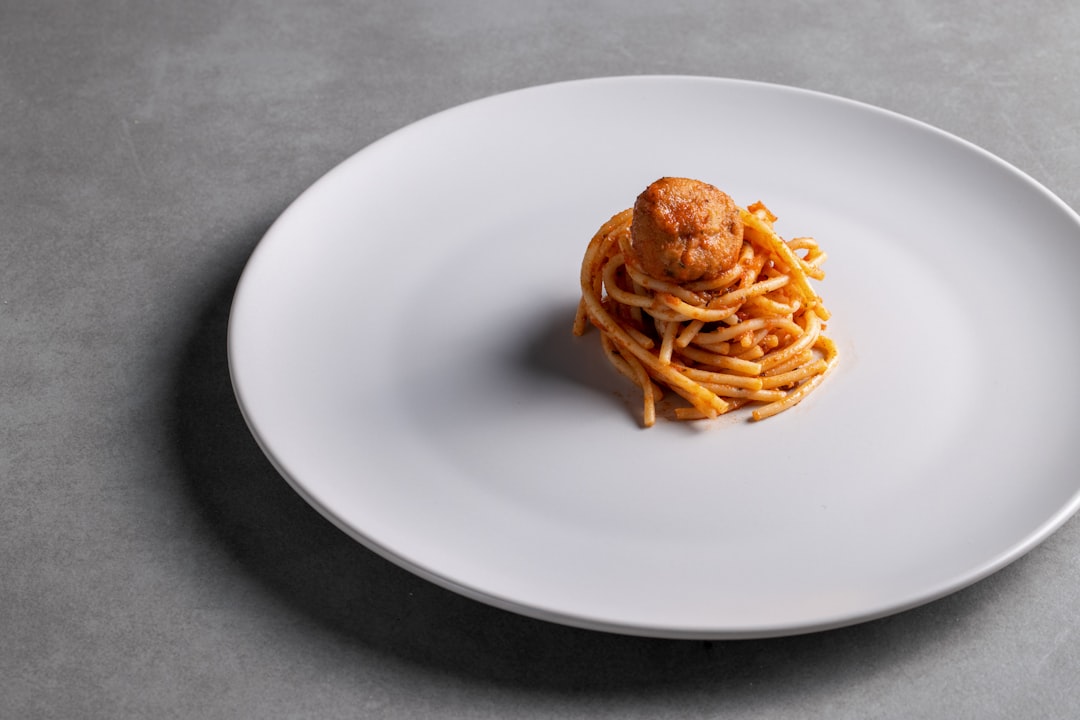 pasta on white ceramic plate